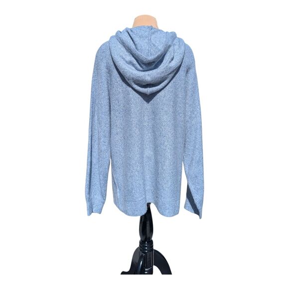 Korye Womans Pullover Sweater with Hood Size Medium Blue Soft Knit Cozy New - Picture 3 of 8